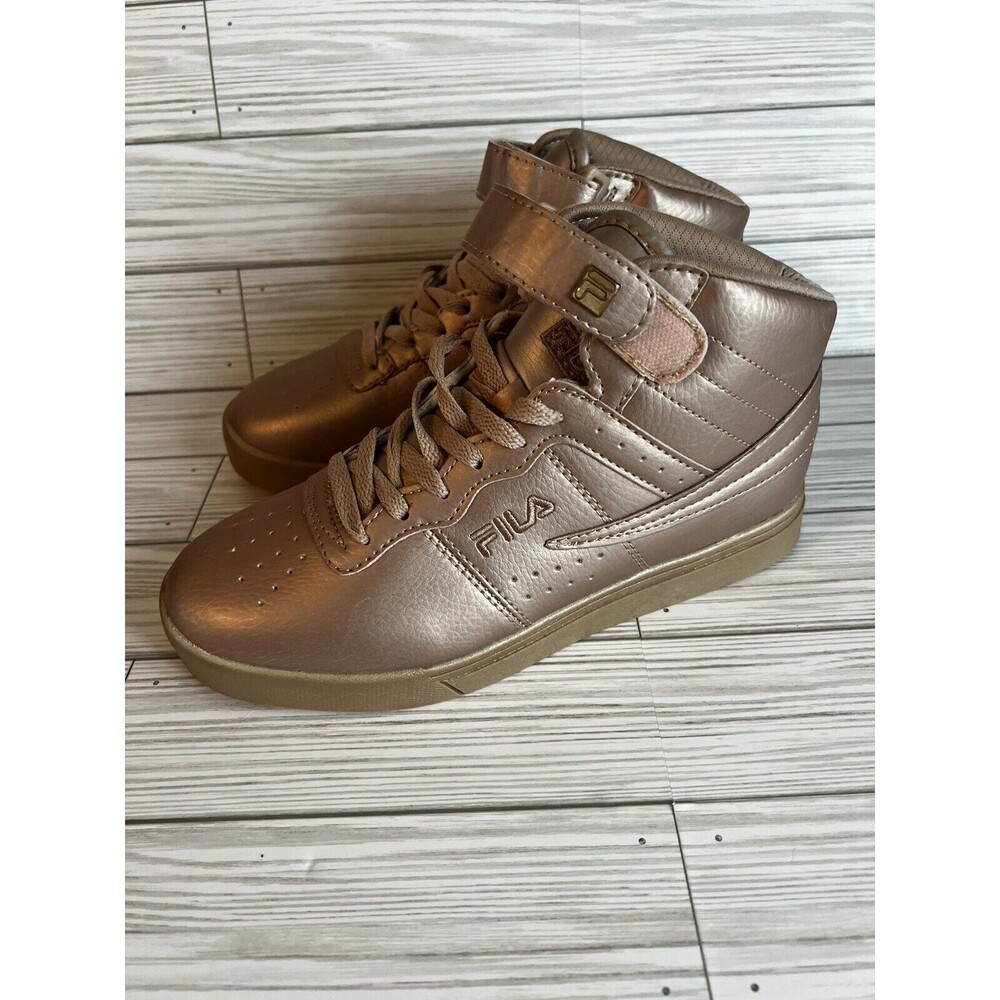 Fila Vulc 13 Sneakers High Tops Women's Size 8 Metallic Rose Gold Pink Shoes - Picture 2 of 10